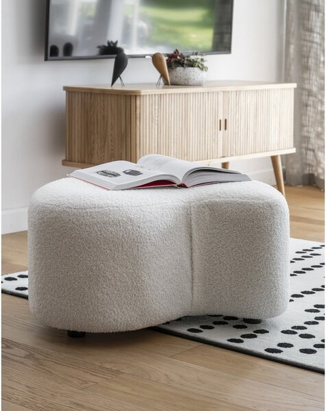Sgabello in tessuto bouclé bianco Miuf - Miuform