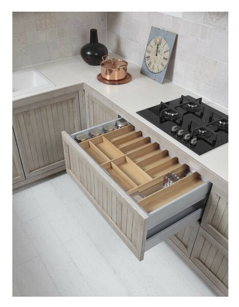 Credenza a cassetti in colore naturale 48 x 47 cm Wood Line - Elletipi