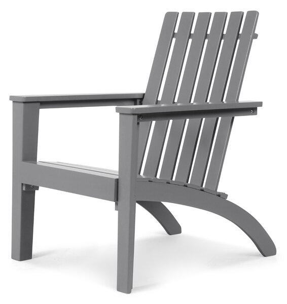 Costway Sedia Adirondack ergonomica di legno da esterno, Poltrona di acacia per cortile piscina balcone giardino Grigio