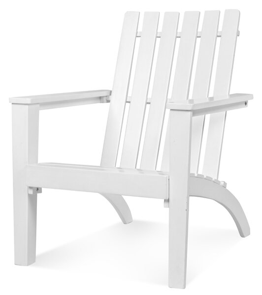 Costway Sedia Adirondack ergonomica di legno da esterno, Poltrona di acacia per cortile piscina balcone giardino Bianco