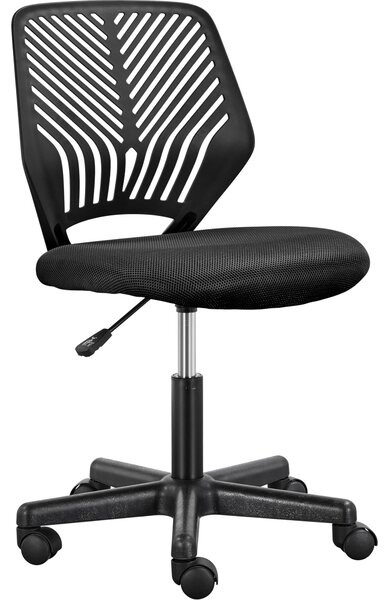 Sedia da ufficio Yaheetech senza braccioli, ergonomica, colore nero