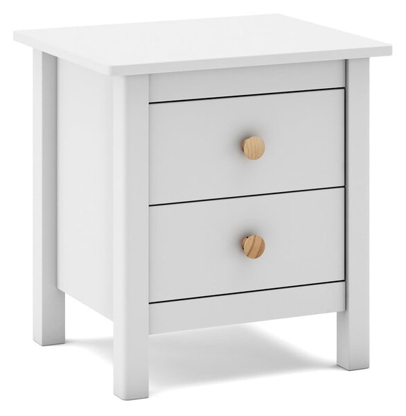 Comodino bianco per bambini in legno di pino Max - Marckeric