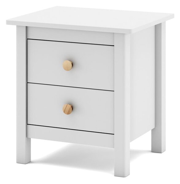 Comodino bianco per bambini in legno di pino Max - Marckeric