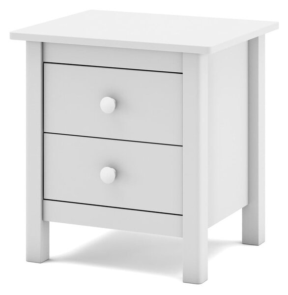 Comodino bianco per bambini in legno di pino Max - Marckeric