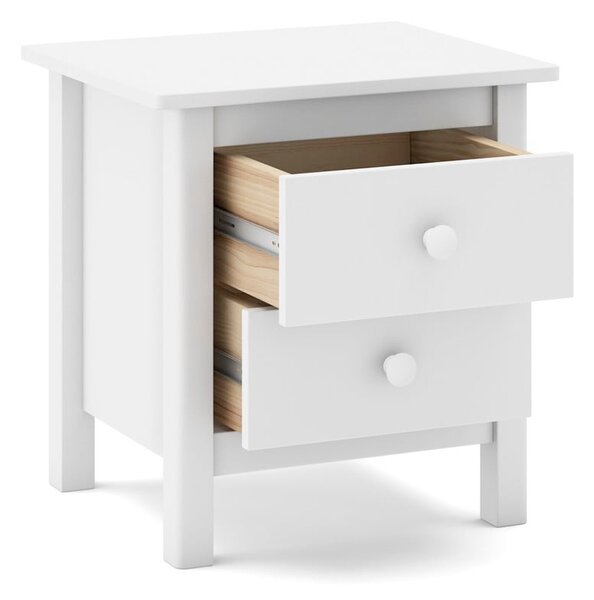 Comodino bianco per bambini in legno di pino Max - Marckeric