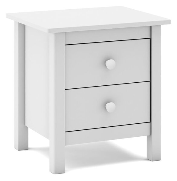 Comodino bianco per bambini in legno di pino Max - Marckeric