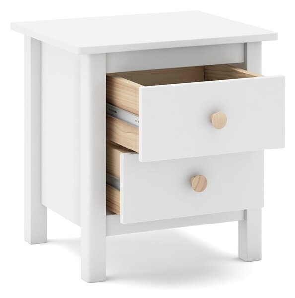 Comodino bianco per bambini in legno di pino Max - Marckeric