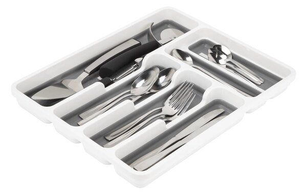 Organizzatore di posate antiscivolo grigio e bianco - Addis