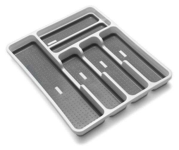 Organizzatore di posate antiscivolo grigio e bianco - Addis