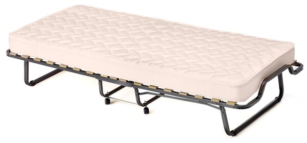 Costway Lettino con ruote materasso in memory foam e capacità di 120kg, Letto pieghevole con struttura metallica Beige