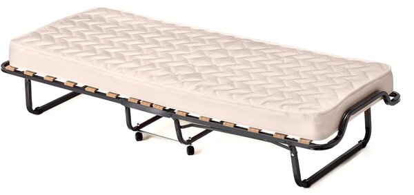 Costway Letto brandina con materasso in memory foam 4 ruote girevoli struttura resistente, Lettino pieghevole per casa Beige