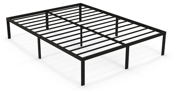 Costway Telaio letto in metallo pesante per letti con supporto a doghe, Struttura letto per materasso senza rumore 201x151x36cm