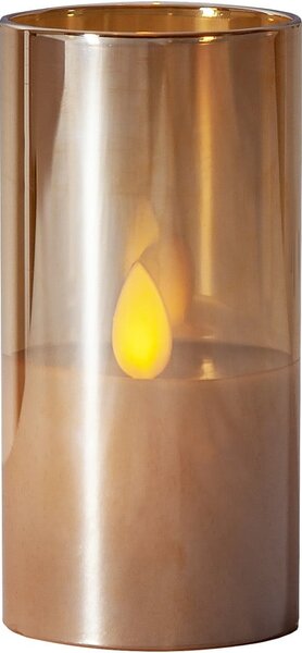 Candela di cera a LED arancione in vetro, altezza 10 cm M-Twinkle - Star Trading