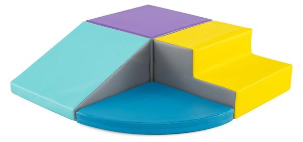 Costway Set di blocchi in schiuma con velcro per arrampicarsi e gattonare per bambini, Set di blocchi morbidi per lo sviluppo dei bambini Blu