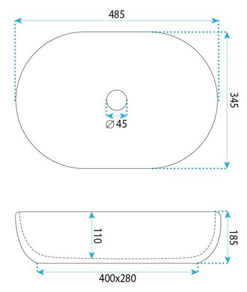 Set WC Sospeso Focus + Lavabo da Appoggio Rea Focus Creme
