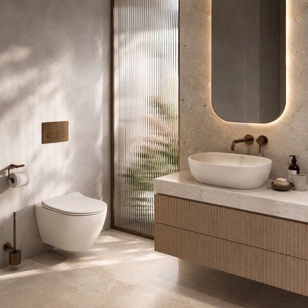 Lavabo da appoggio Rea Focus Creme
