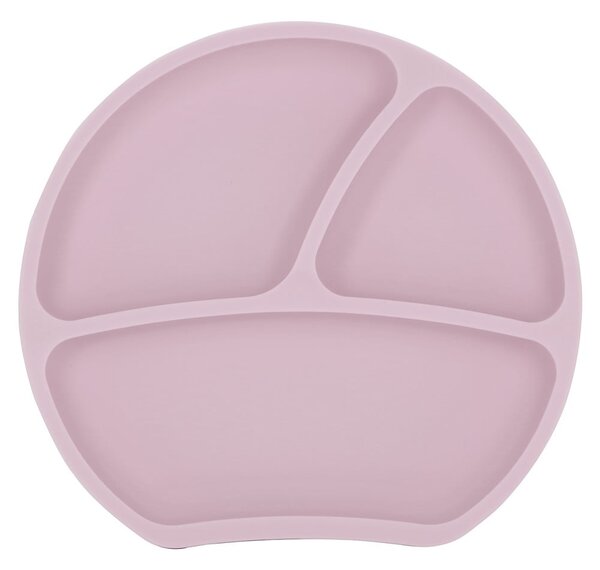 Piatto per bambini in rosa chiaro in silicone 19x20,5 cm – Kindsgut