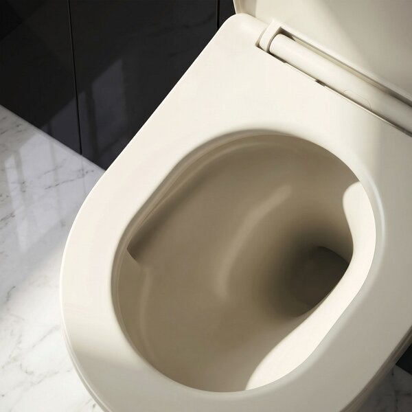 Set WC Sospeso Focus + Lavabo da Appoggio Rea Focus Creme