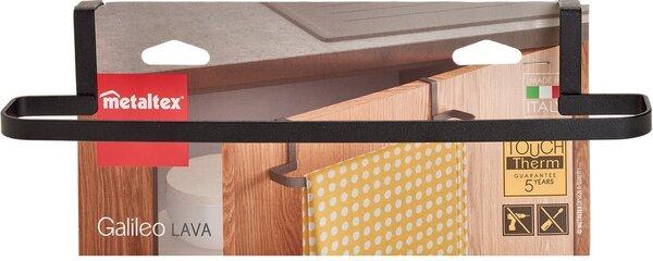 Porta asciugamani sospeso nero Lava Galileo - Metaltex
