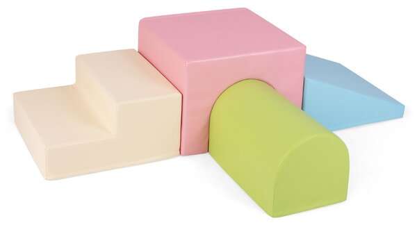 Costway Set di blocchi in schiuma per arrampicarsi e gattonare per Bambini, Set di giocattoli morbidi da interno per bambini