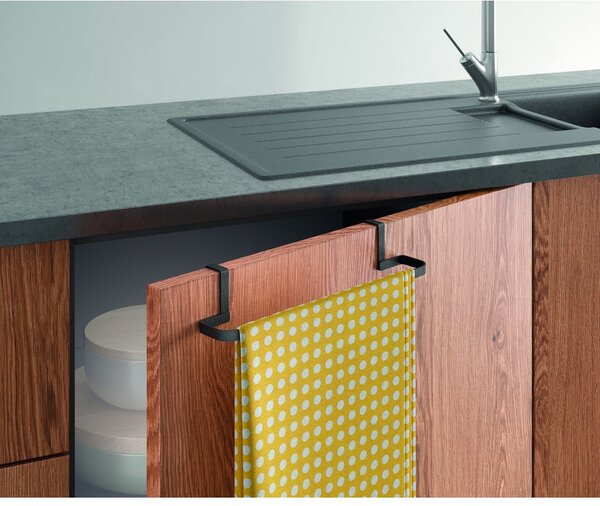 Porta asciugamani sospeso nero Lava Galileo - Metaltex