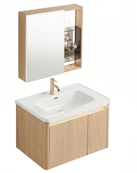 Set di mobili da bagno con lavabo Sora DE07-70 Oak 70CM