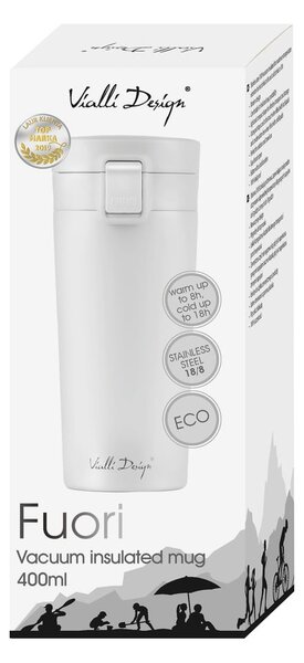 Termos da viaggio bianco, 400 ml Fuori - Vialli Design