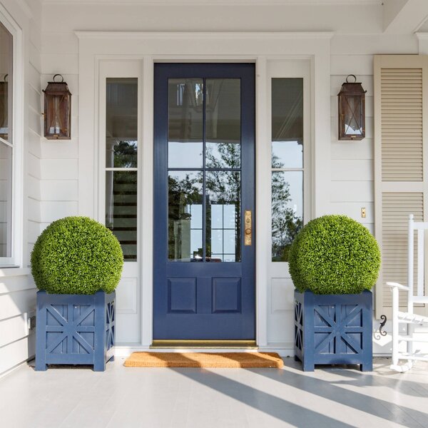 Costway Set di 2 sfere topiarie in bosso artificiale da 39cm, Sfere topiarie protettive dal sole per giardino e ingresso