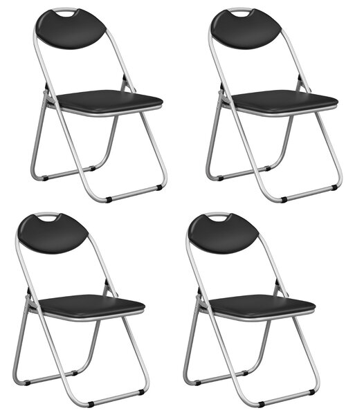 Costway Set sedie pieghevoli da interno 4 pezzi, Sedie in metallo con impugnatura sedile imbottito e piedini antiscivolo