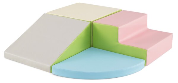Costway Set di blocchi in schiuma con velcro per arrampicarsi e gattonare per bambini, Set di blocchi morbidi per lo sviluppo dei bambini Azzurro