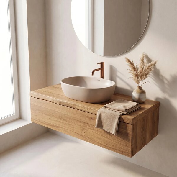 Lavabo da appoggio Rea Focus Taupe
