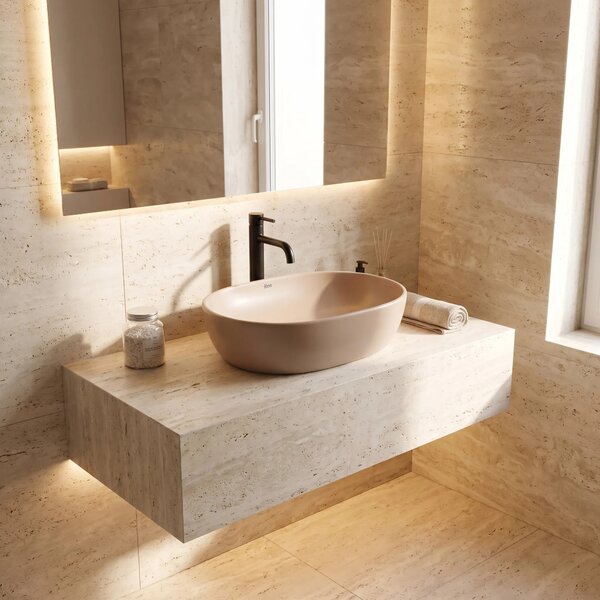 Lavabo da appoggio Rea Focus Taupe