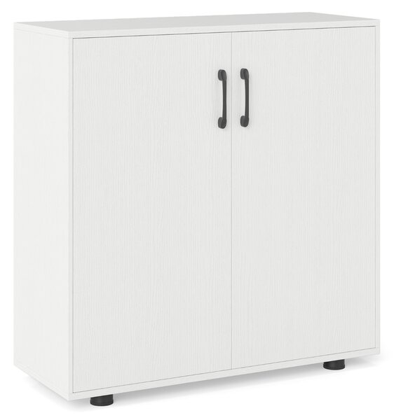 Costway Armadio a 2 porte con ripiano regolabile a 5 posizioni, Armadio d’accento moderno per cucina Bianco