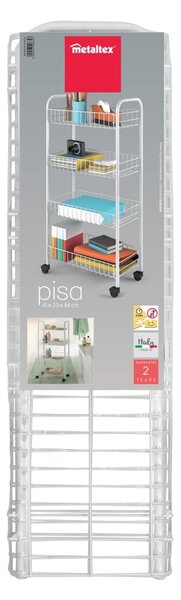 Scaffale mobile in metallo bianco 41x84 cm Pisa - Metaltex