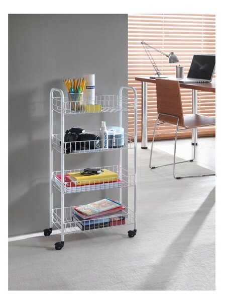 Scaffale mobile in metallo bianco 41x84 cm Pisa - Metaltex