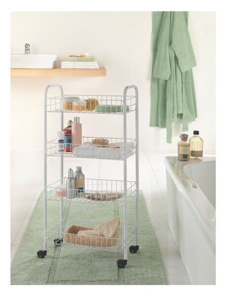 Scaffale mobile in metallo bianco 41x84 cm Pisa - Metaltex