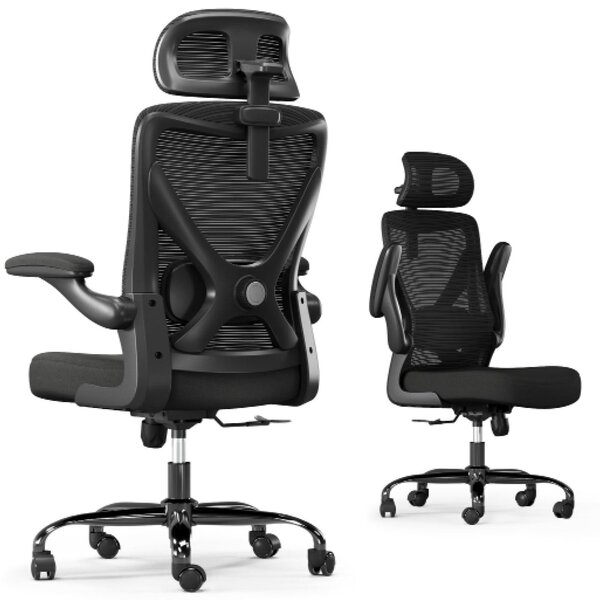 Sedia da ufficio TRALT - Sedia ergonomica da ufficio con supporto lombare regolabile e poggiatesta