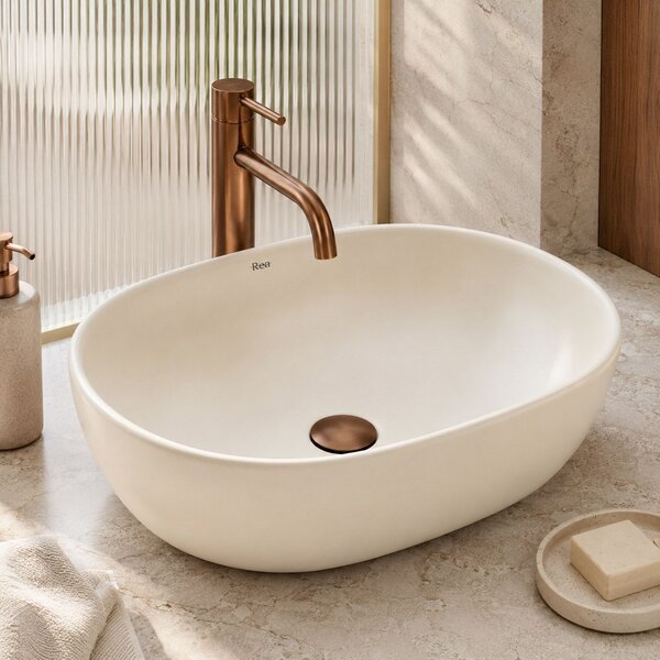 Lavabo da appoggio Rea Focus Creme