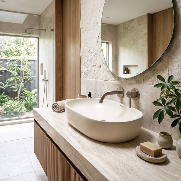 Lavabo da appoggio Rea Focus Creme