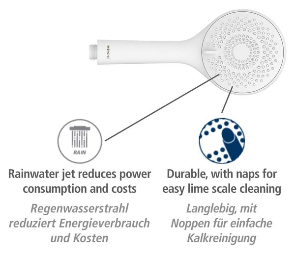 Set doccia bianco in acciaio inox 70 cm Watersaving - Wenko