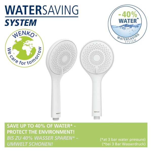 Set doccia bianco in acciaio inox 70 cm Watersaving - Wenko