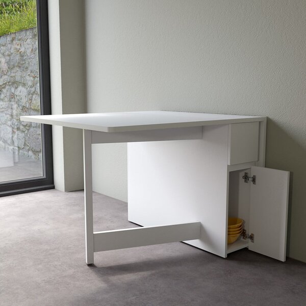 Tavolo multifunzionale pieghevole bianco Kungla - Woodman