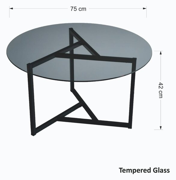 Tavolino rotondo nero ø 75 cm Trio - Neostill