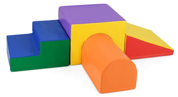 Costway Set di blocchi in schiuma per arrampicarsi e gattonare per bambini, Set di giocattoli morbidi da interno per bambini Giallo