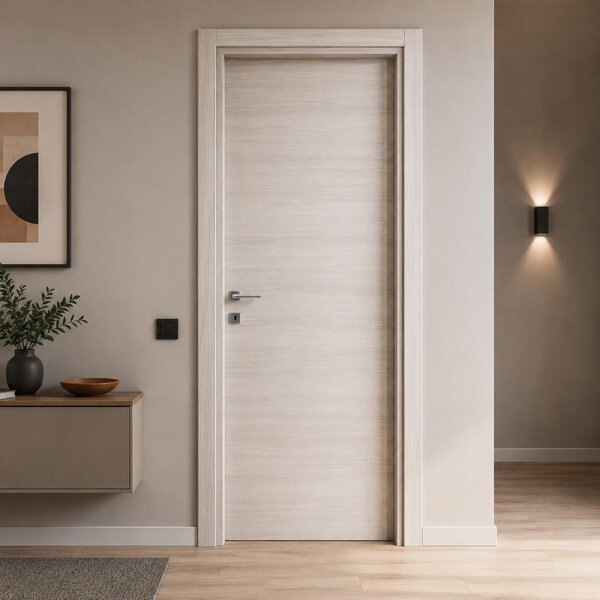 Porta da interno battente reversibile palissandro bianca effetto venato in MDF H210 cm - 60xH210 cm