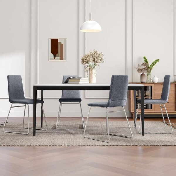 Costway Set di 2/4 sedie da pranzo moderne, Sedia imbottita con schienale pieghevole e struttura in metallo