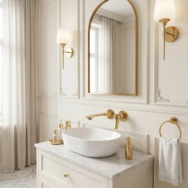 Miscelatore lavabo da incasso REA VISION Gold + BOX