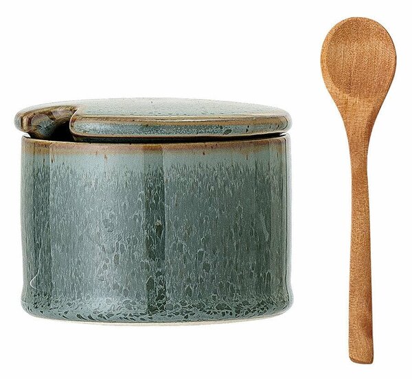 Vaso in gres verde con cucchiaio Pixie - Bloomingville