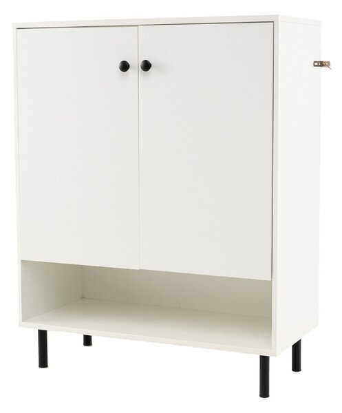Costway Madia buffet con ripiano regolabile e kit anti-ribaltamento, Armadio da cucina a 2 ante per sala da pranzo e soggiorno Bianco