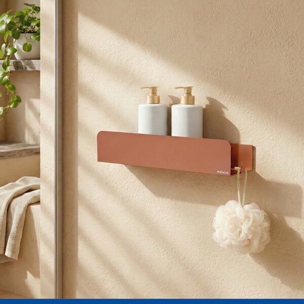 Mensola da bagno senza foratura marrone in acciaio inox con aggancio Turbo-loc Lizan – Wenko